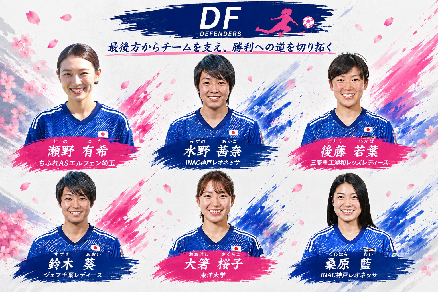 なでしこジャパン DF選手