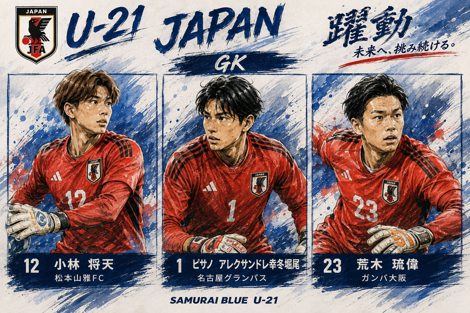 男子U-21日本代表 GK選手